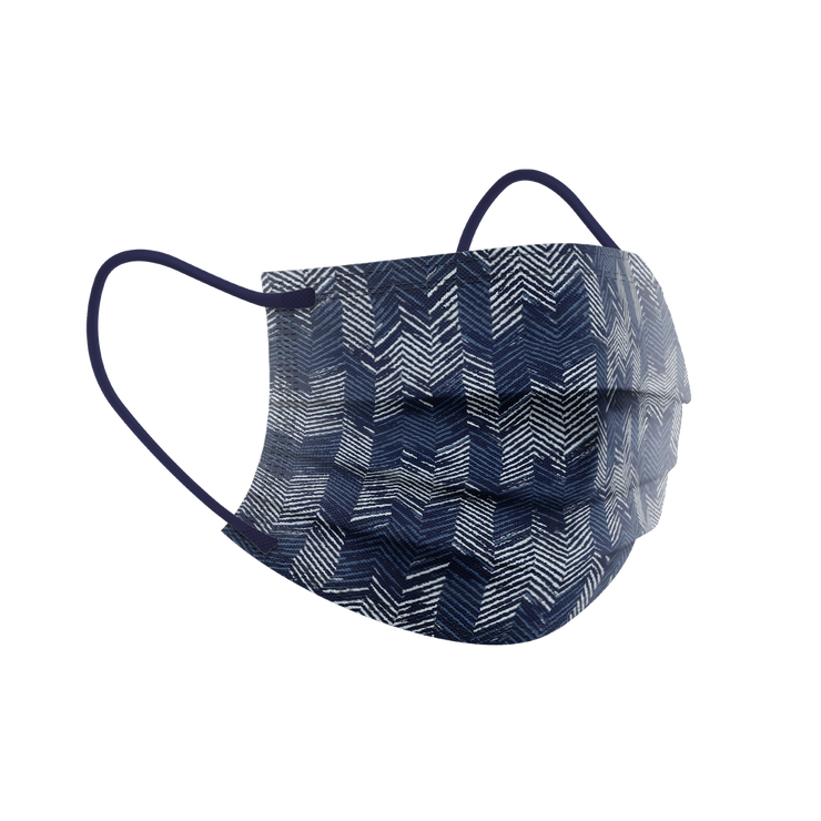 靛藍人字成人三層外科口罩 2.0 (袋裝10個)