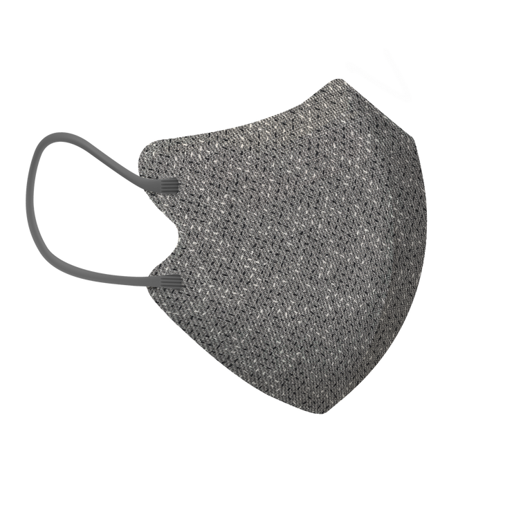 Pebble Grey 3-ply 2D Slim Fit Mask - L Size (New Box of 5, Individually-wrapped)