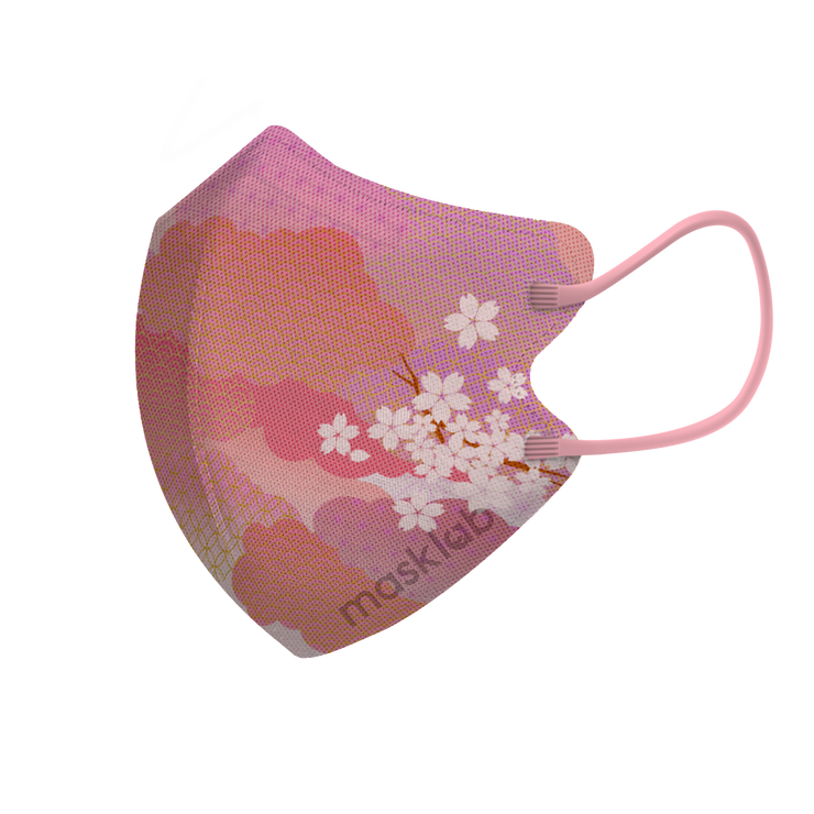 Sakura Garden 3-ply 2D Slim Fit Mask - L Size (New Box of 5, Individually-wrapped)