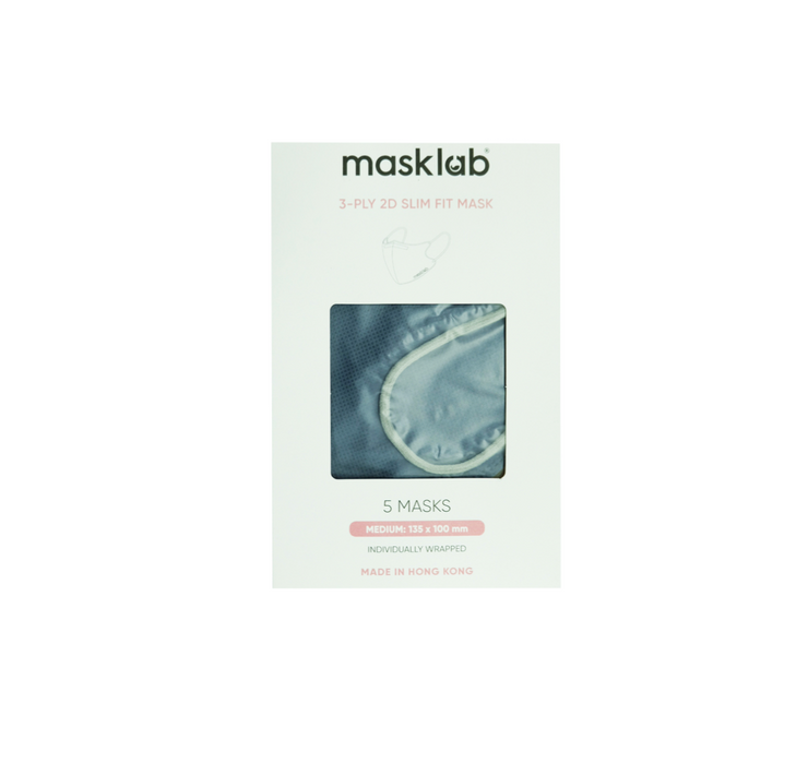 THE MODEST 3-ply 2D Slim Fit Mask - M Size (New Box of 5, Individually-wrapped)