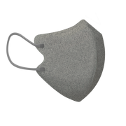 Grey Herringbone 3-ply 2D Slim Fit Mask - L Size (New Box of 5, Individually-wrapped)