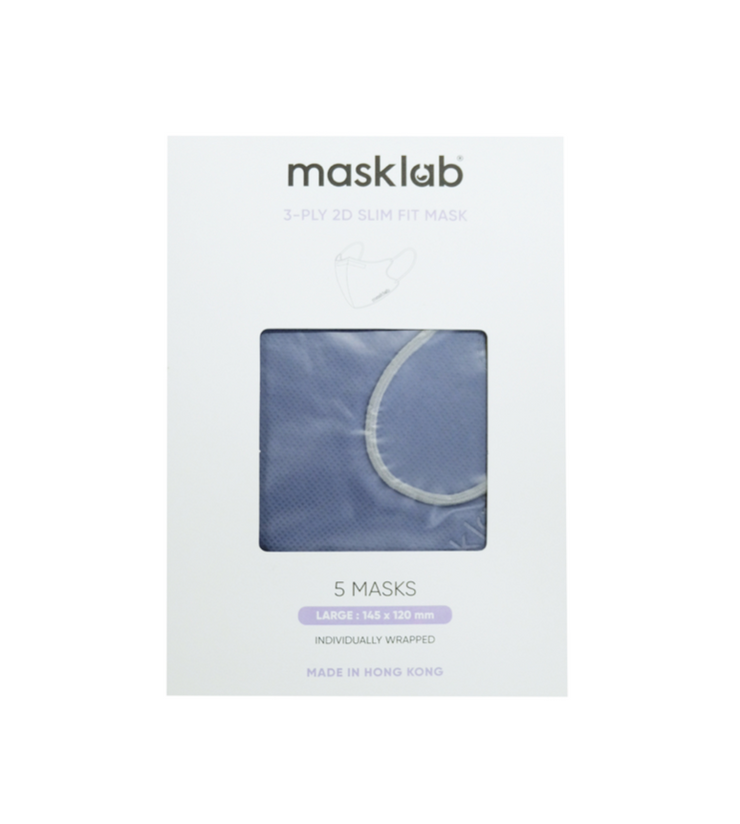 THE MODEST 3-ply 2D Slim Fit Mask - L Size (New Box of 5, Individually-wrapped)