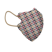 紅紋千鳥三層2D纖面型口罩 - 中碼 (袋裝5個)