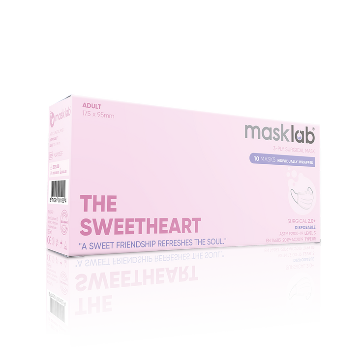 THE SWEETHEART Adult 3-ply Surgical Mask 2.0+ (Box of 10, Individually-wrapped)