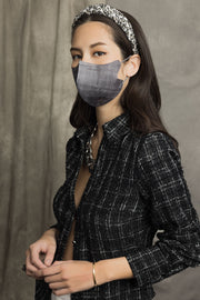 黑調條紋三層2D纖面型口罩 - 大碼 (袋裝5個)
