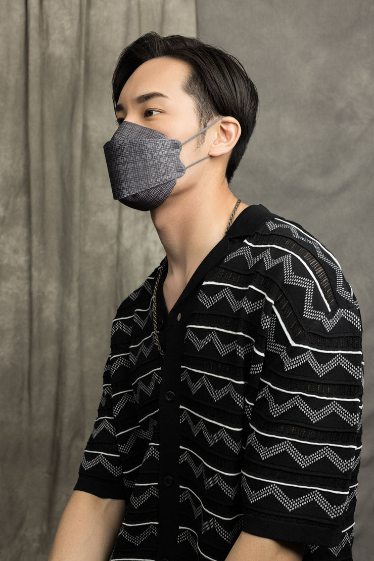 黑調條紋成人韓式立體口罩 2.0 (盒裝10個 獨立包裝)